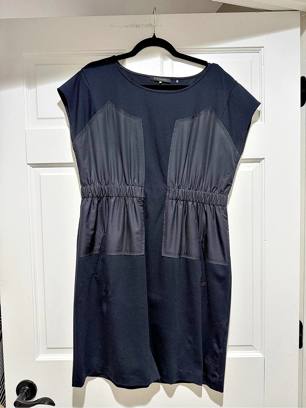 Elie Tahari Navy Mini Dress Size Large Like New